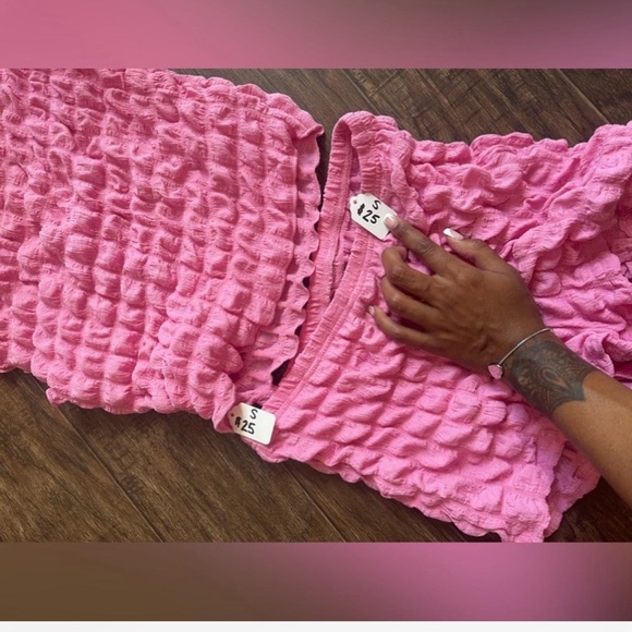 Pink BubbleGum Set | Waffle Textured NWT - Picture 4 of 5